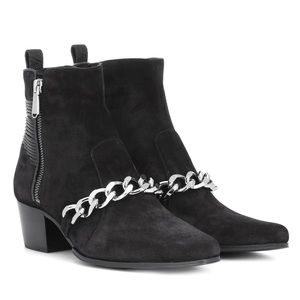 Balmain Calfskin Chain-Trim Ella Boots
